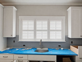 AI generated proposal for one panel per window shutter design in Leland kitchen.