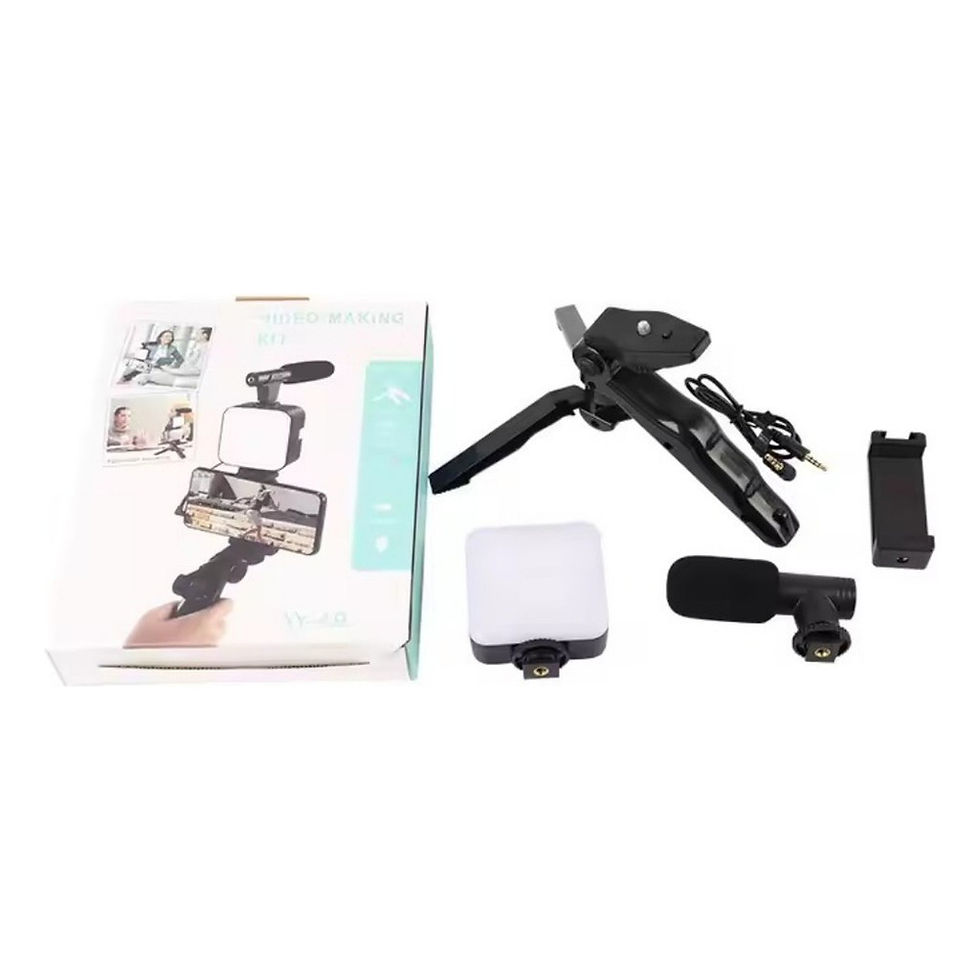 Miniatura: Kit Tripé Luz Led Microfone Controle Para Tiktok E Youtube Incrivel e barato!!