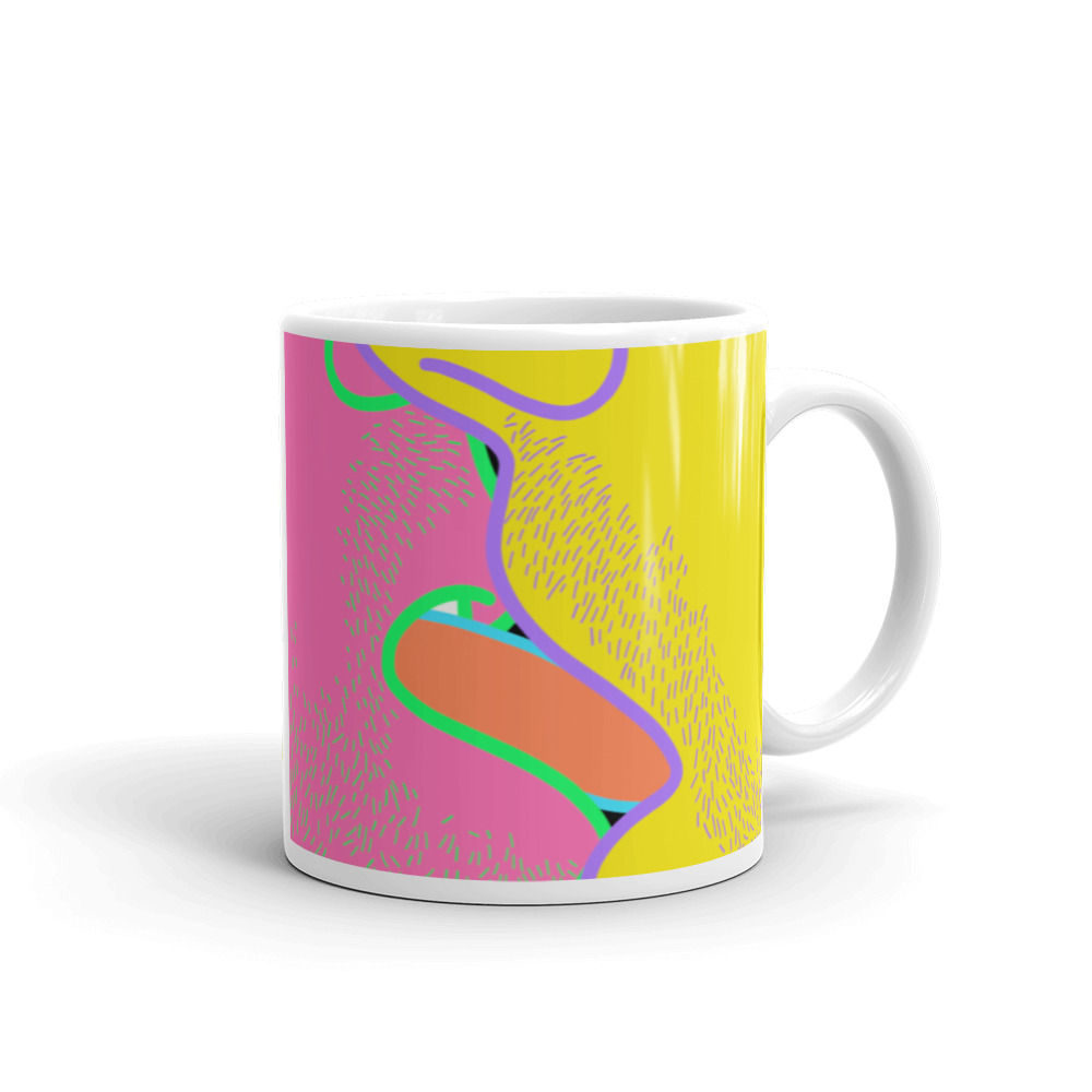Kiss Yellow & Pink Mug
