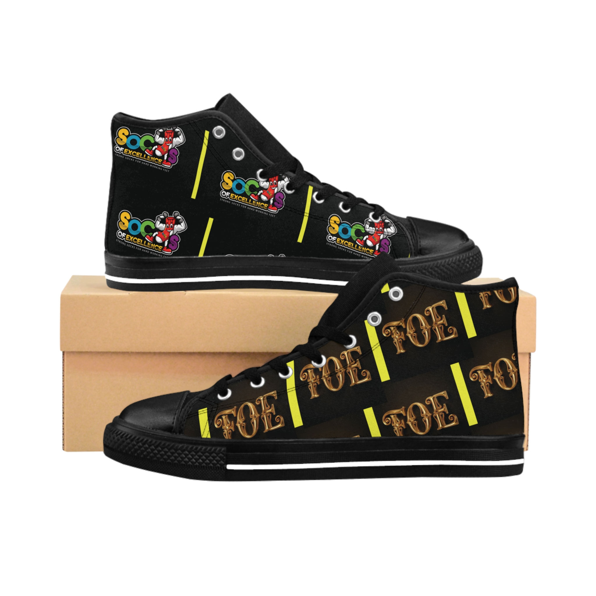 Men of Excellence High-Top Sneakers — Retro 80s Classic
