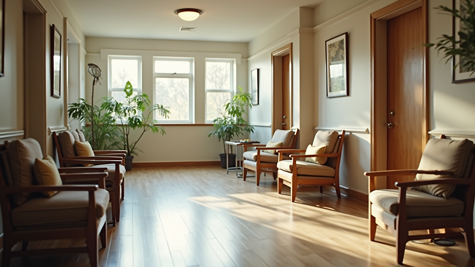 Wide angle view of an assisted living facility