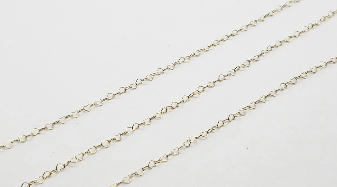 Baby hearts 14 k gold filled 5 ft
