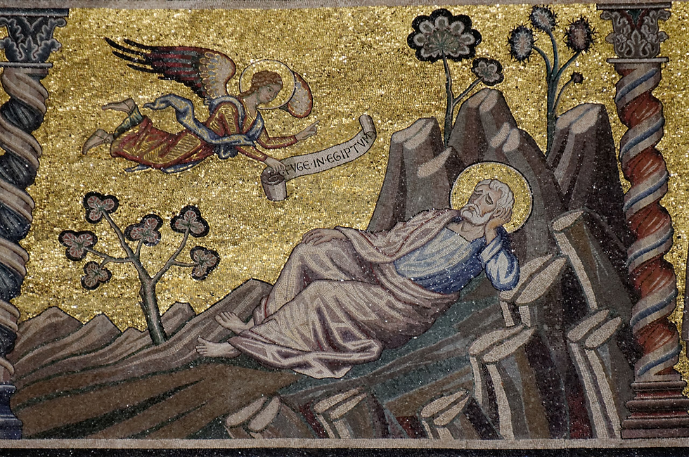 Mosaic of the Sleeping St. Joseph at the Battistero di San Giovanni, Florence, Italy | Photo from Wikimedia