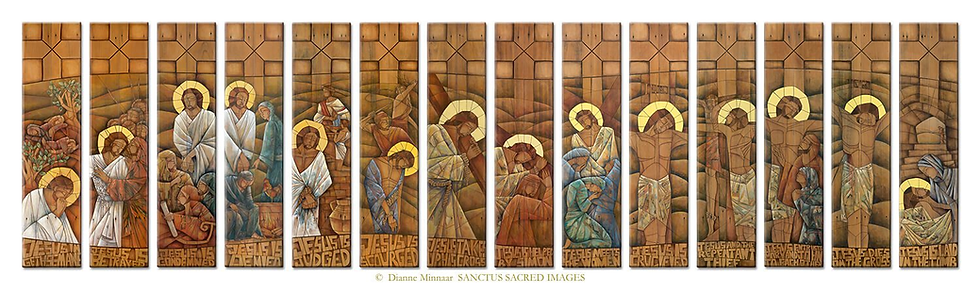 Artist Dianne Minnaar’s depiction of the Stations of the Cross. Photo from YMI