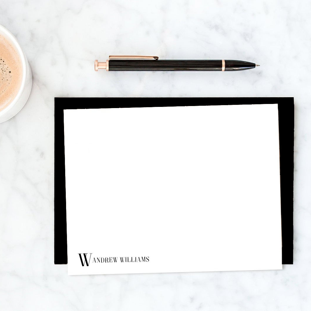 Men's Stationery - Initial and Full name (Set of 50)