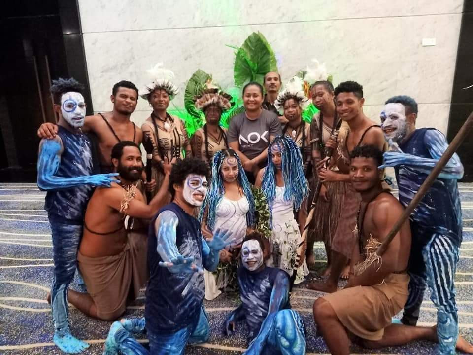 Nadya with performers of the Body Art Show