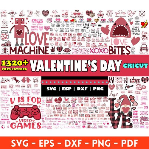 Valentines day mega big bundle svg png clipart Cut Files Cricut ...