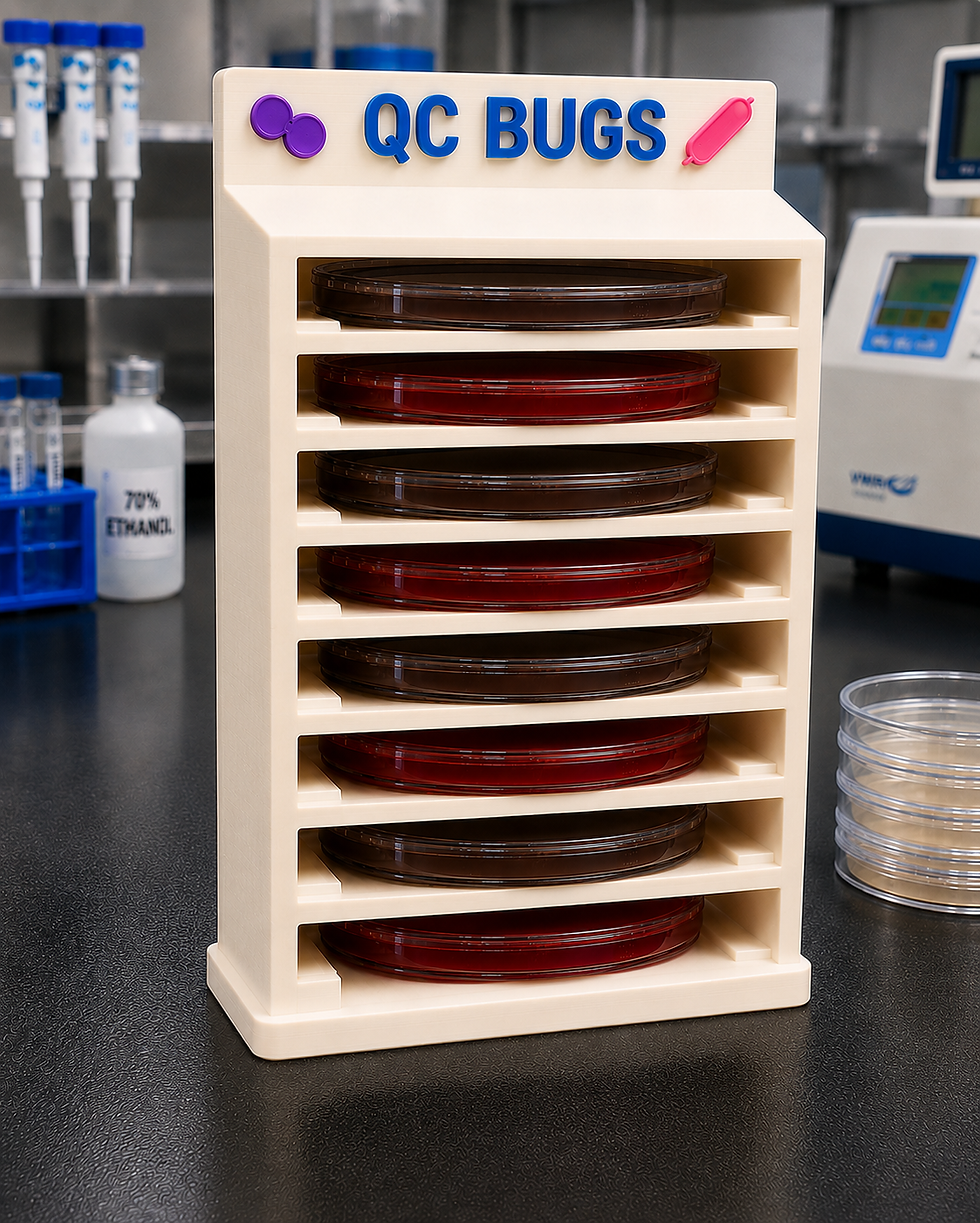 Thumbnail: QC Bugs™ Microbiology Agar Plate Rack – Benchtop & Incubator Organizer 