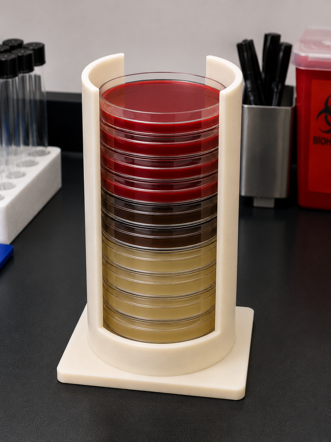 5-Plate Agar Storage Rack