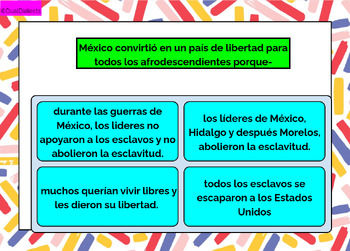 Thumbnail: Spanish Reading Afro-Mexican Culture Practice Digital Task Cards Grade 3 NO PREP