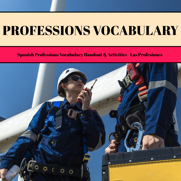 Spanish Professions Vocabulary Handout & Activities - Las Profesiones