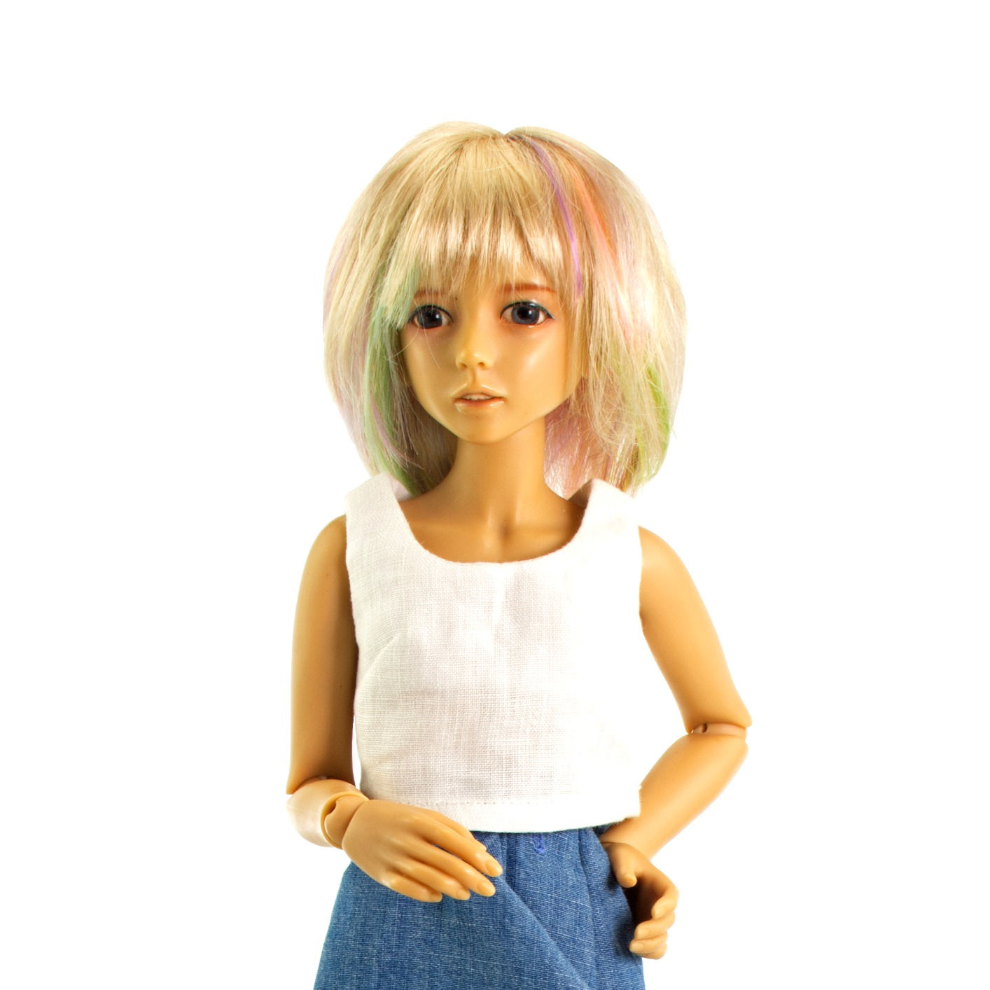 Linen cropped tank top