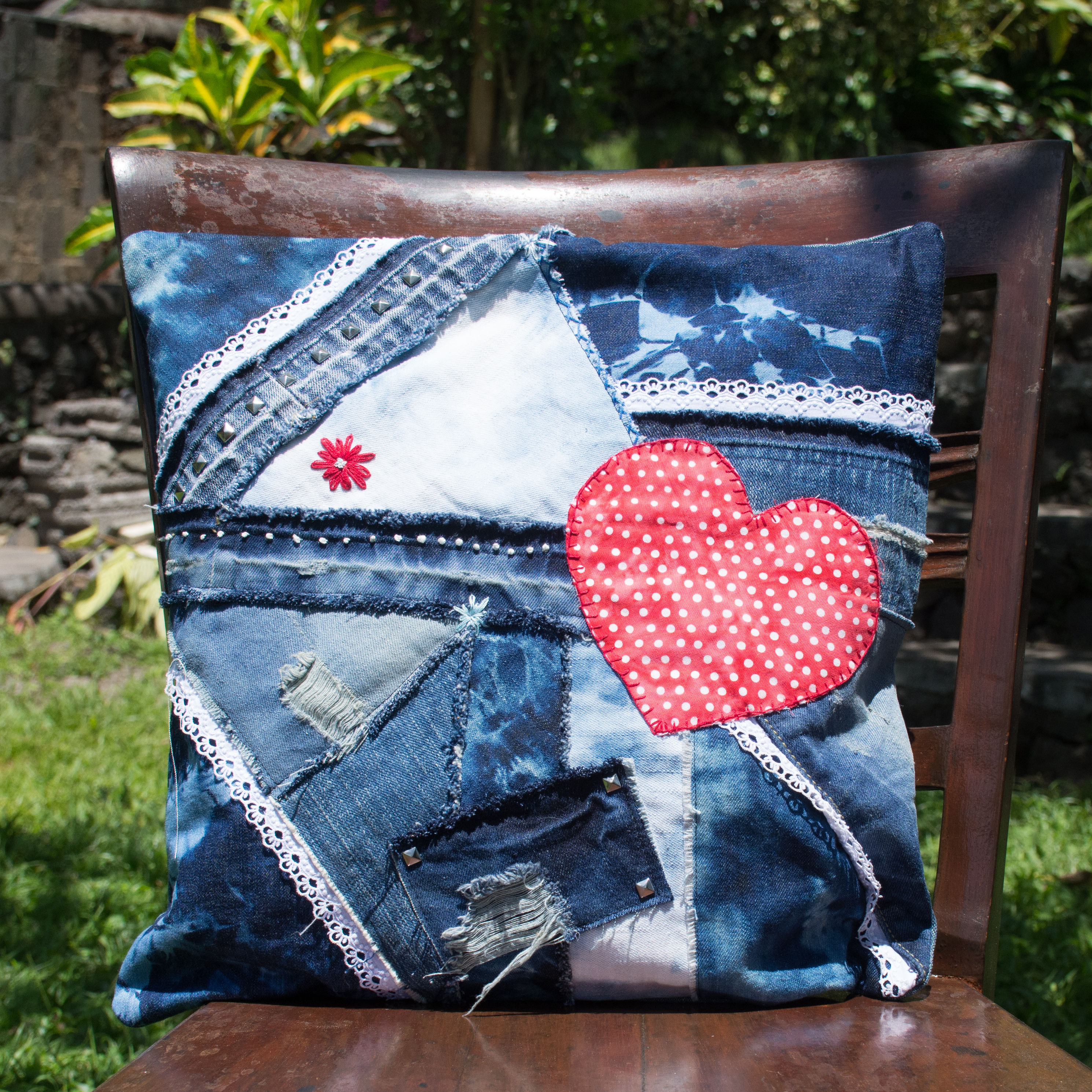 Scrap Denim Pillow Cover