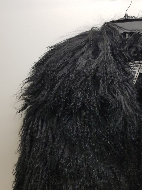 Thumbnail: Marvin Richards Mongolian Fur Black Coat sz M