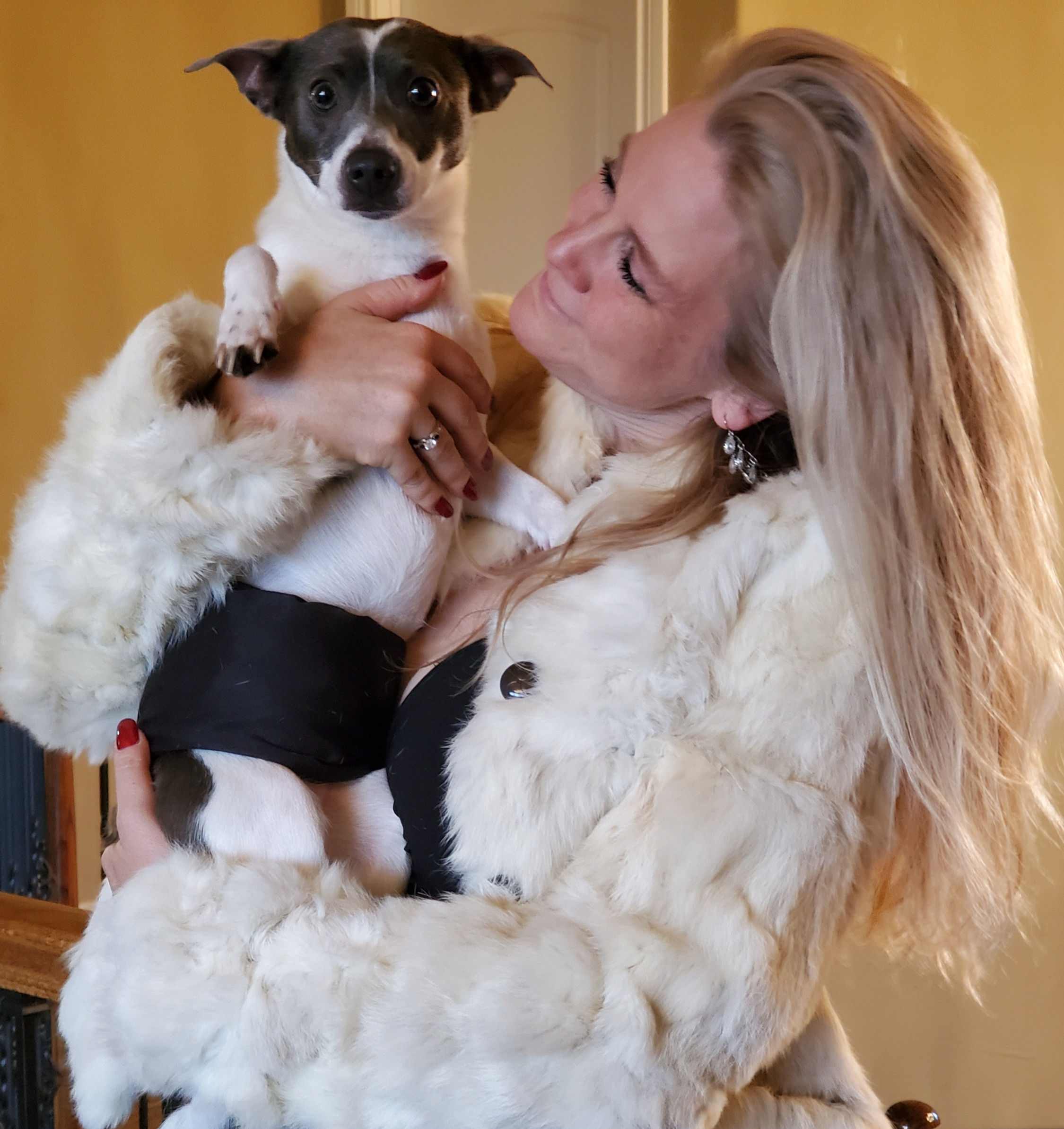 White & Ivory Soft Rabbit Fur Coat