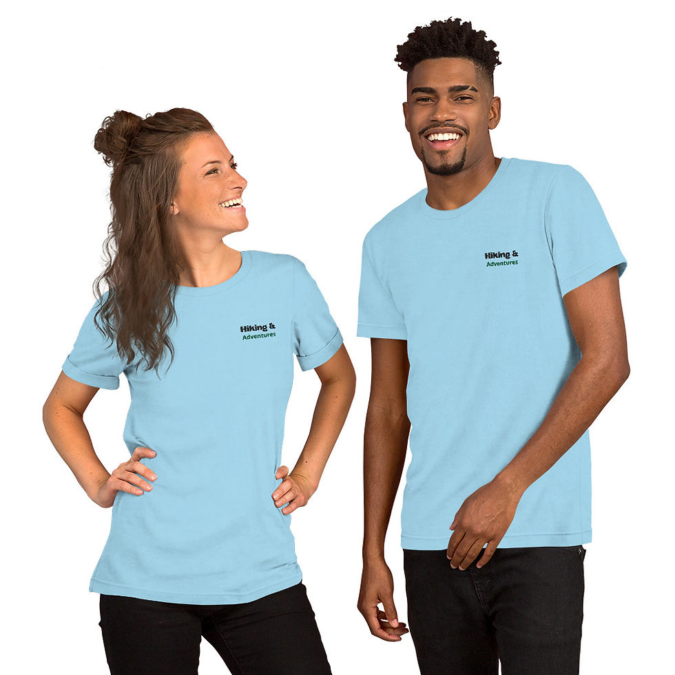 Thumbnail: Unisex t-shirt - Hiking & Adventures - Back Logo