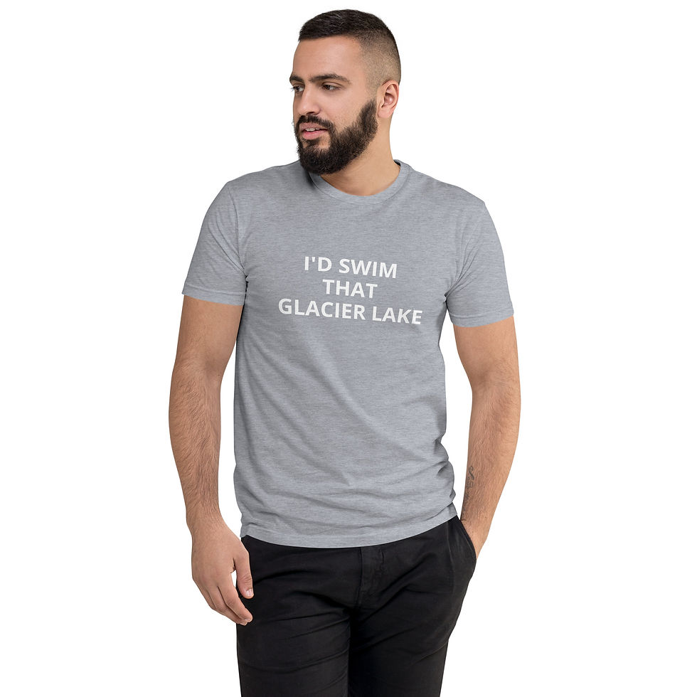Thumbnail: Short Sleeve T-shirt - I'd Swim that Glacier Lake