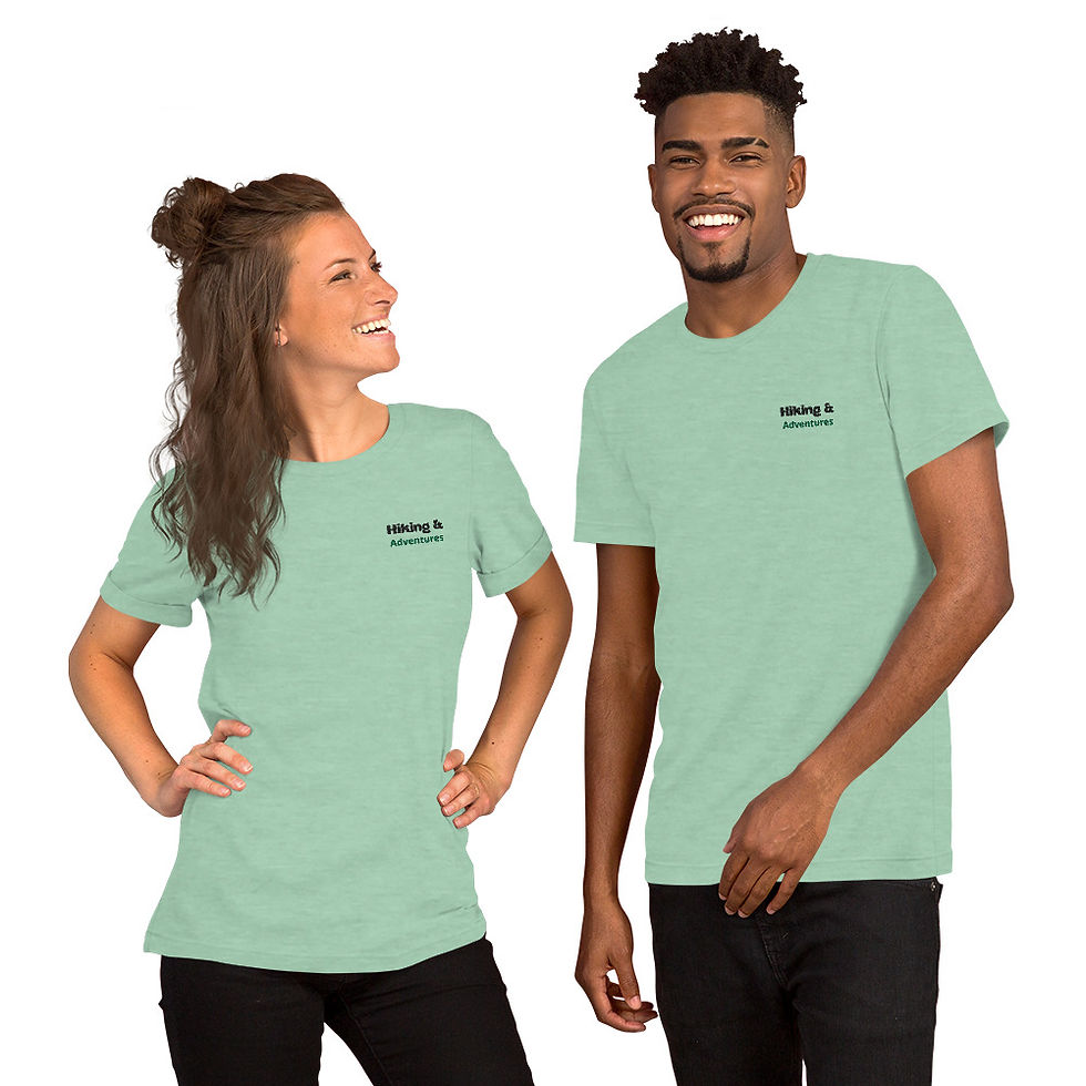 Thumbnail: Unisex t-shirt - Hiking & Adventures - Back Logo