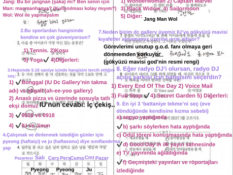 [190820] IU DC Gallery IU tarafından yapılmış bir test kağıdını yayınladı!