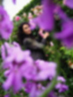 fashion model flowers english cottage garden roses