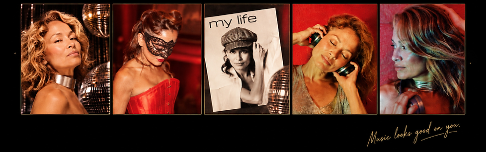 Portrait collage of Rachel, DJ and vocalist at The Dutchess in Sitges