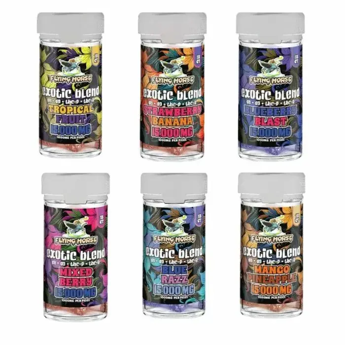 Flying Horse - Exotic Blend - Gummies - 15000mg - 15 Counts Per Jar

