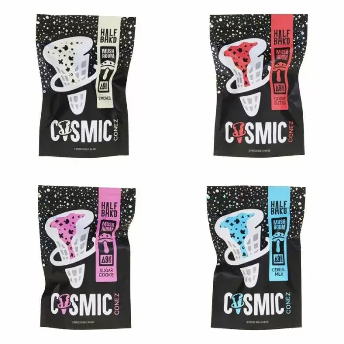 Half Bakd - Cosmic Conez Mushroom - Delta 9 - Infused Cones - 60 Mg - 2 Counts P