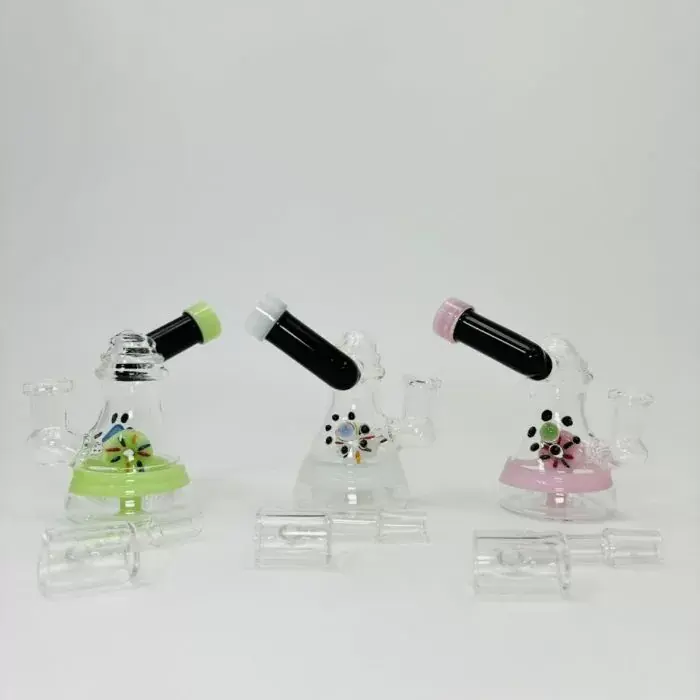 Waterpipe With Donut and Banger Perc - 5 Inches - Assorted Colors
