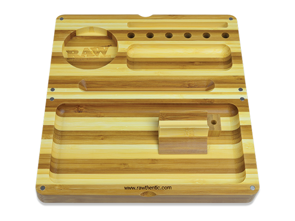 Thumbnail: RAW Back Flip Striped Bamboo Rolling Tray
