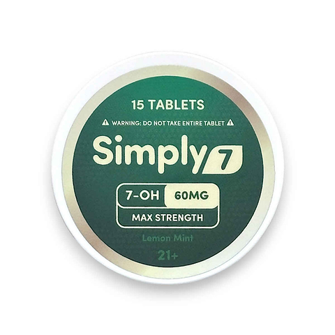 SIMPLY 7 60MG MAX STRENGTH 7-HYDROXY EXTRACT TABLETS LEMON MINT 15CT  TABLETS (1C | Vape & Smoke