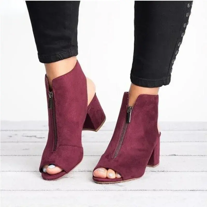 Women's Plus Size Peep Toe Chunky Heel Sandals Medium Heel