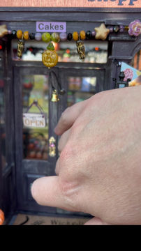 Thumbnail: Halloween Dollhouse Mini, 1:12 Scale Candy Jars with Ceramic Black Cat Bead Top