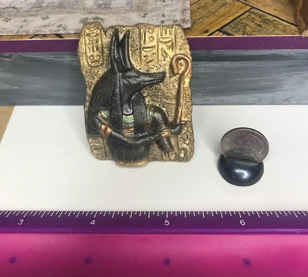 Thumbnail: Dollhouse Mini Egyptian Hieroglyph Anubis Tablet, Mini Cabinet of Curiosities