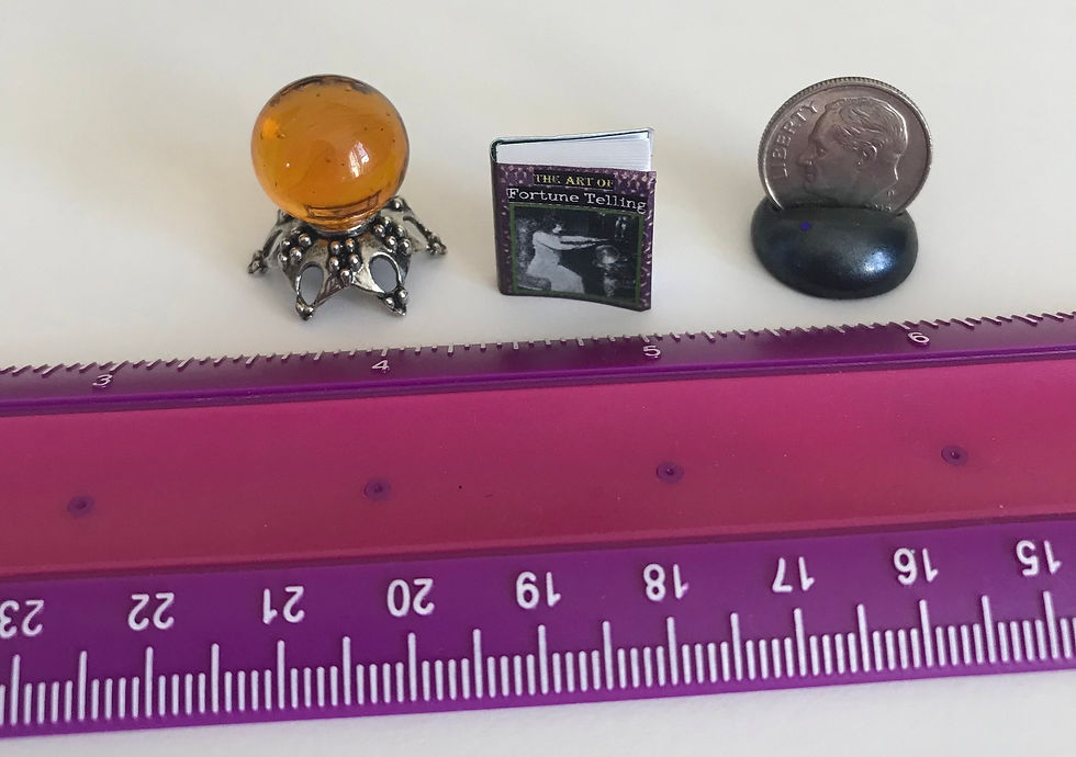 Thumbnail: Dollhouse Fortune Teller Book and Crystal Ball, 1:12 Scale Set