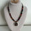 Thumbnail: Button Owl Pendant Jewel Tone Stone Beaded Necklace w/ Nickel-free Brass