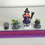 Thumbnail: Set of 3 Mini Resin Halloween Village Figurines, Glittered Witch, Topiary Cats