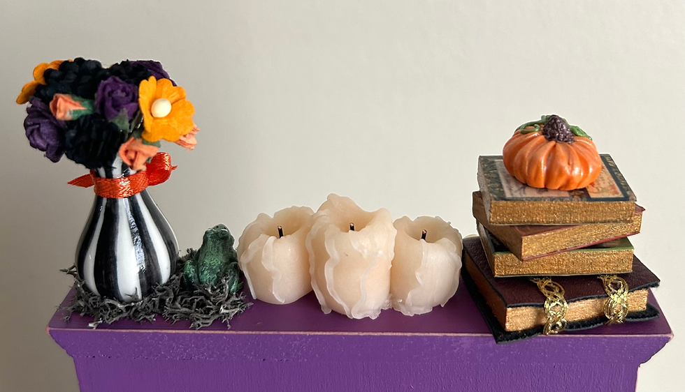 Thumbnail: Mini Halloween Dollhouse, 1:12 Handmade Witch's Cabinet with Sweets & Potions