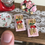 Thumbnail: Set of 2 Cherry Themed 1:12 Scale, Mini Dollhouse Napkins w/ Gold Flatware, Pink
