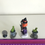 Thumbnail: Set of 3 Mini Resin Halloween Village Figurines, Glittered Witch, Topiary Cats