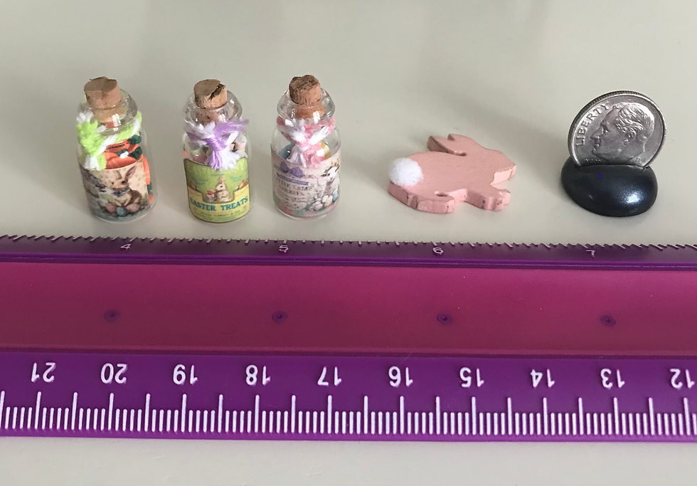 Thumbnail: Easter Dollhouse Sweets Set, Mini 1:12, Candy Jar & Bunny