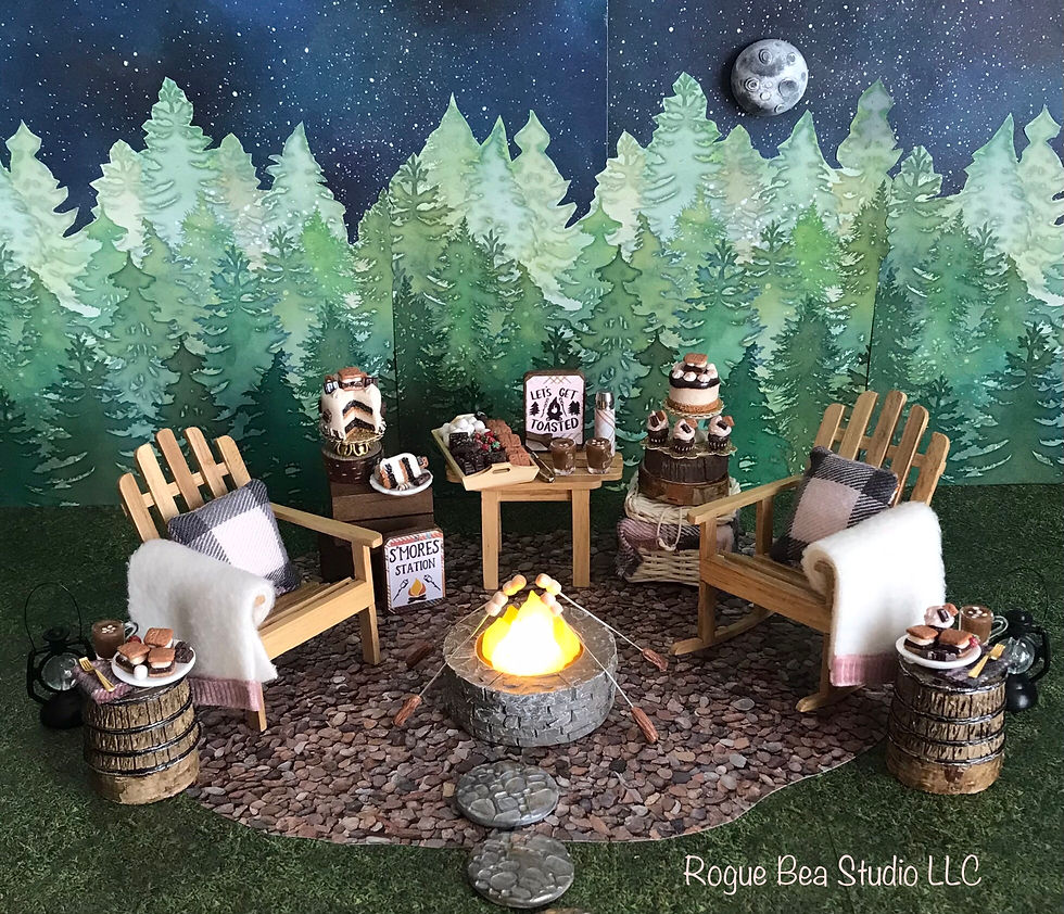 Thumbnail: Dollhouse S'mores Cupcake, One S'more Miniature 1:12 Fall Sweets Décor