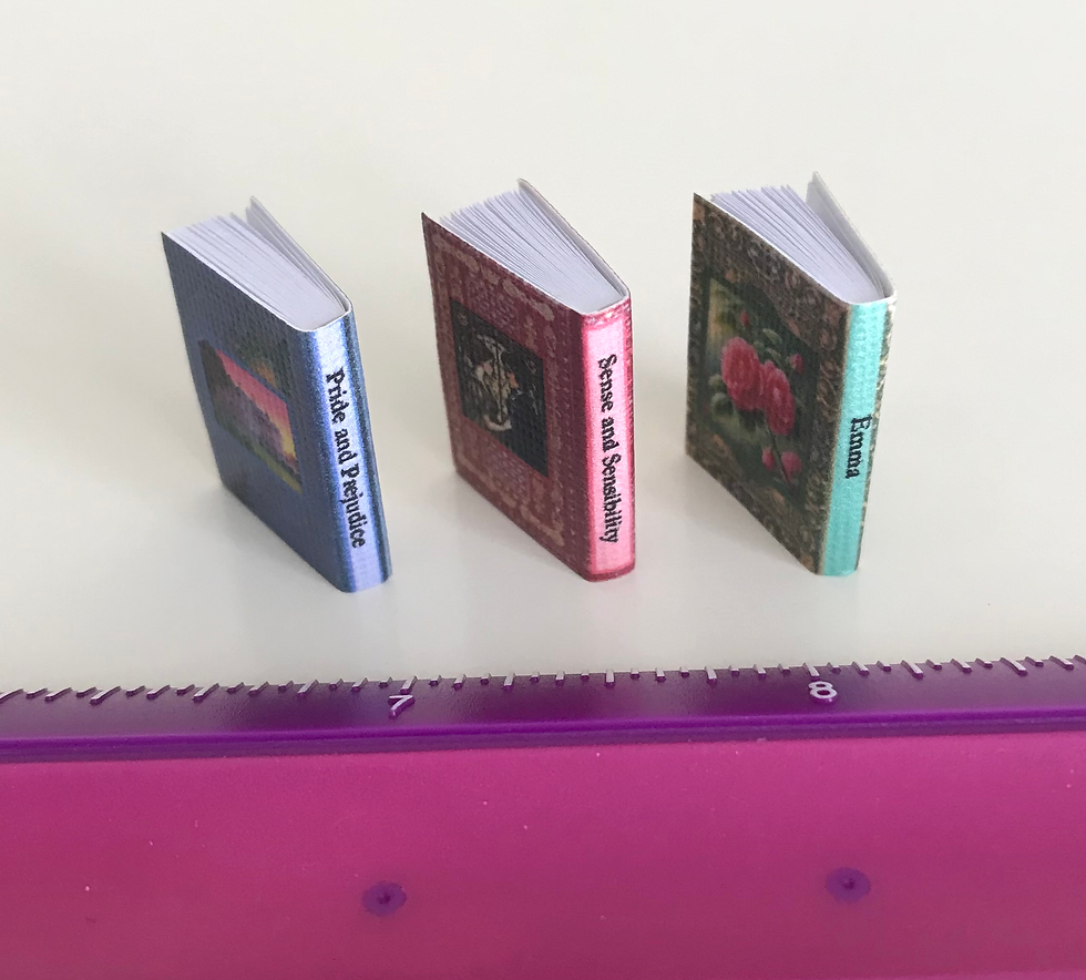 Thumbnail: Set of 3 Mini 1:12 Scale Dollhouse Jane Austen Books, Classic Dollhouse Library