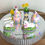 Thumbnail: Miniature Dollhouse 1:12 Scale, Handmade Easter Peeps Cake with White Rabbit