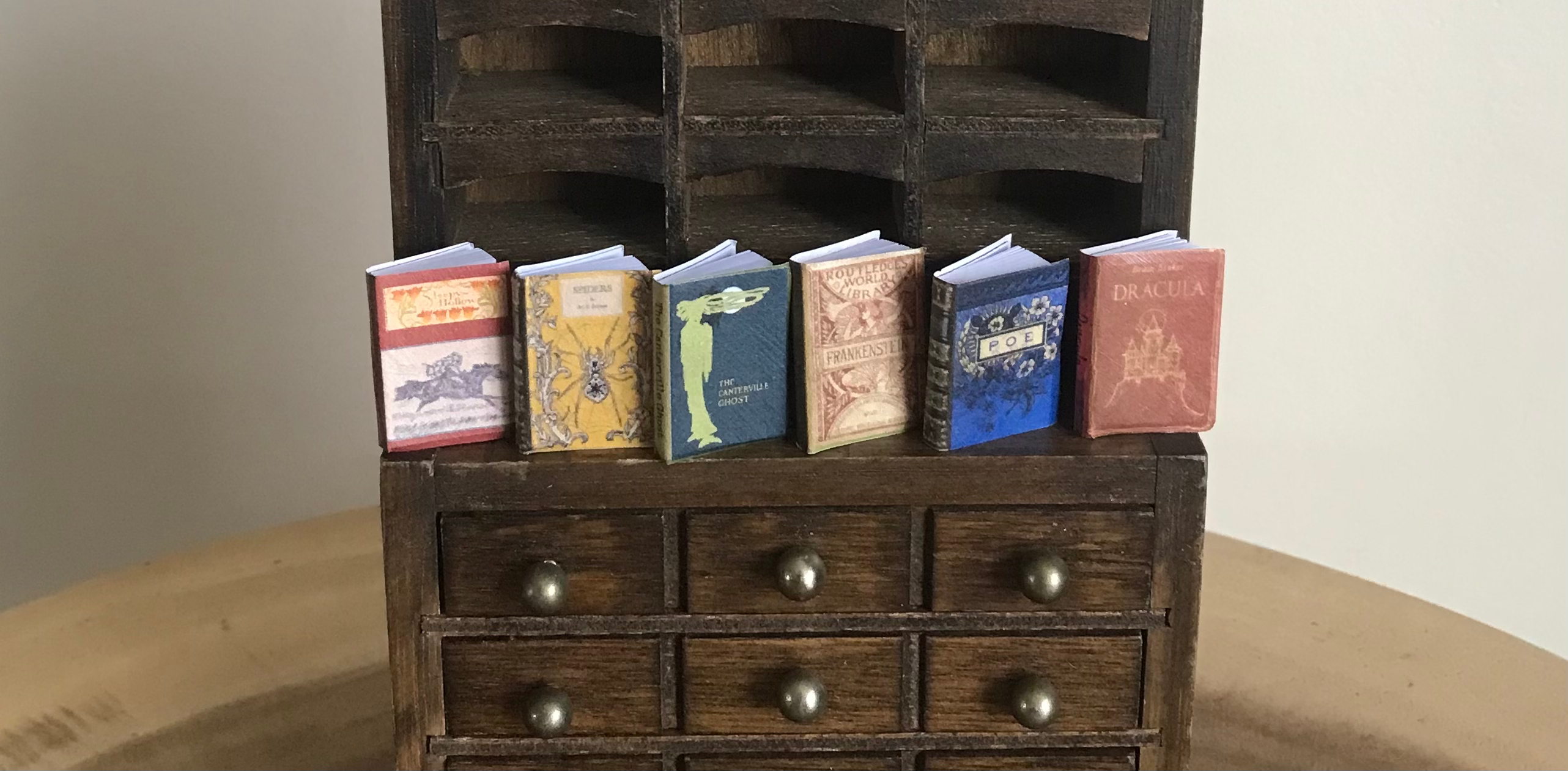 Halloween Dollhouse Books, Set of 6 Mini 1:12 Scale Spooky Halloween Books