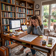 Woman with ADHD overwhelmed by tasks.