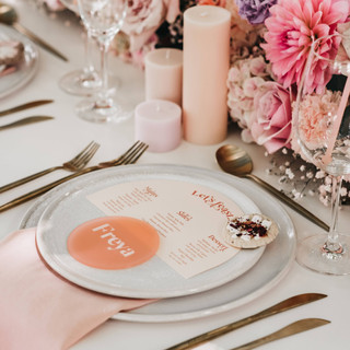 Pink Frosted Circular Placecards