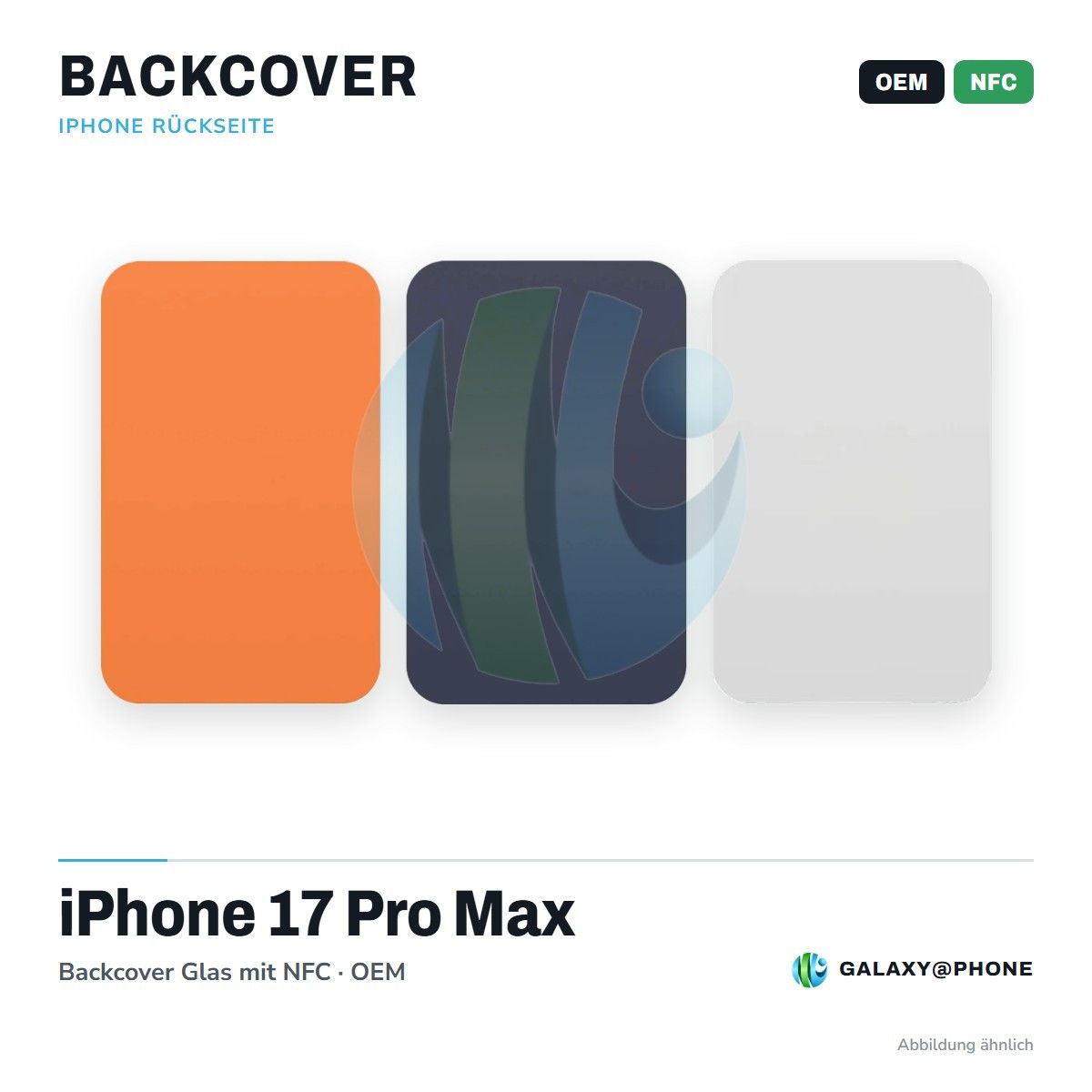 iPhone 17 Pro Max Backcover Glas mit NFC