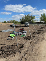 Putting up metal fence