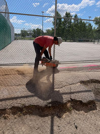 Cutting asphalt