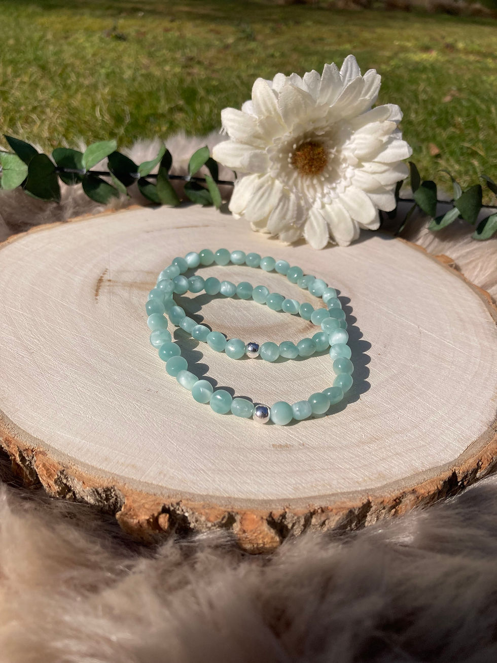 Thumbnail: "Chatoyant" Groene Maansteen armband Coin